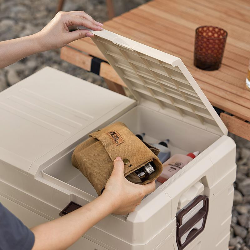 Binchi Outdoor Camping Box mit Holzdeckel als faltbare Tragetasche und Lagerbox - Bild 2