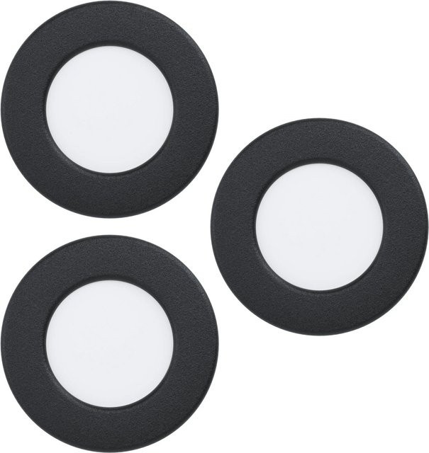 Eglo LED-Einbauspot Fueva 5 in Schwarz mit warmweißem Licht (3.000K), Durchmesser: 8,5 cm, 3 Stück - Bild 1