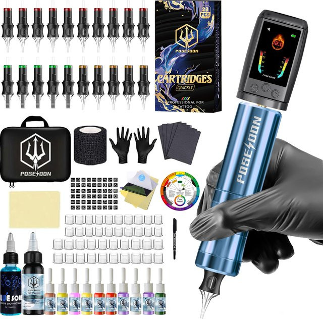 Poseidon Tattoo Kit V5, Tattoo Maschine, Drahtlos - Bild 1