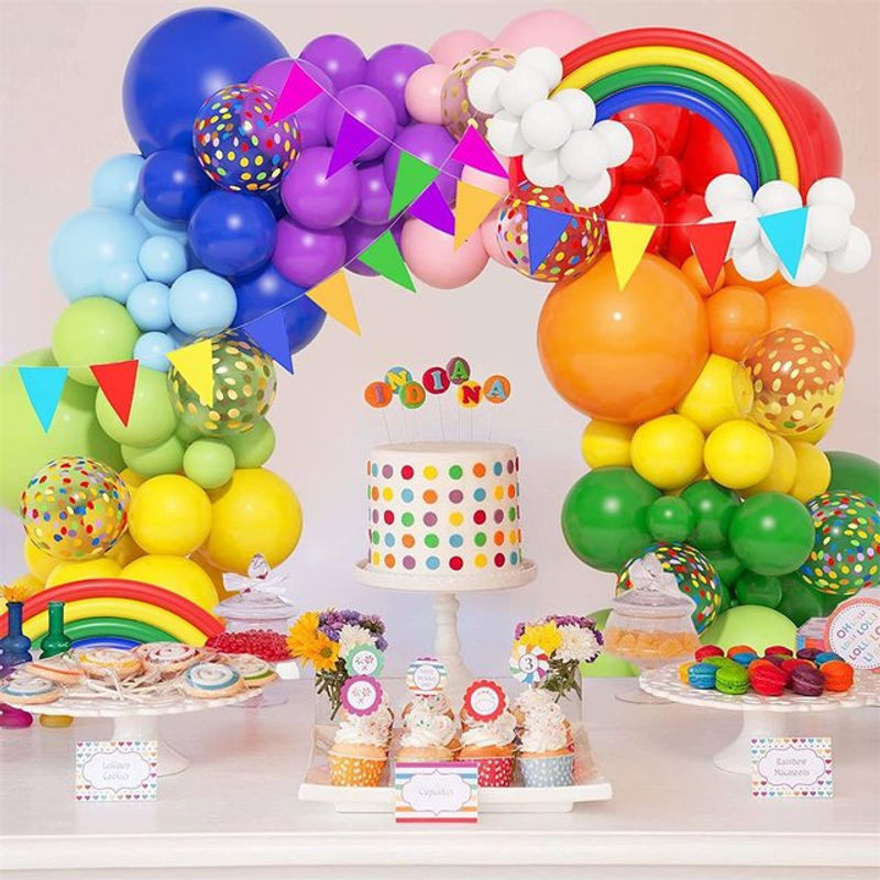 131-teiliges Regenbogen-Ballonbogen-Set in Mehrfarbig für Geburtstag und Partydeko - Bild 1