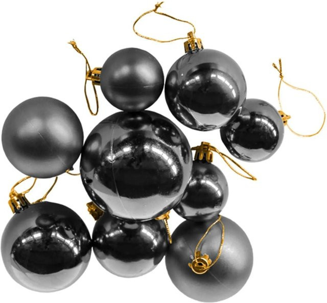 Lex Christbaumkugeln Silber 30 Stück Runde Weihnachtskugeln aus Kunststoff für deinen Baumschmuck - Bild 1