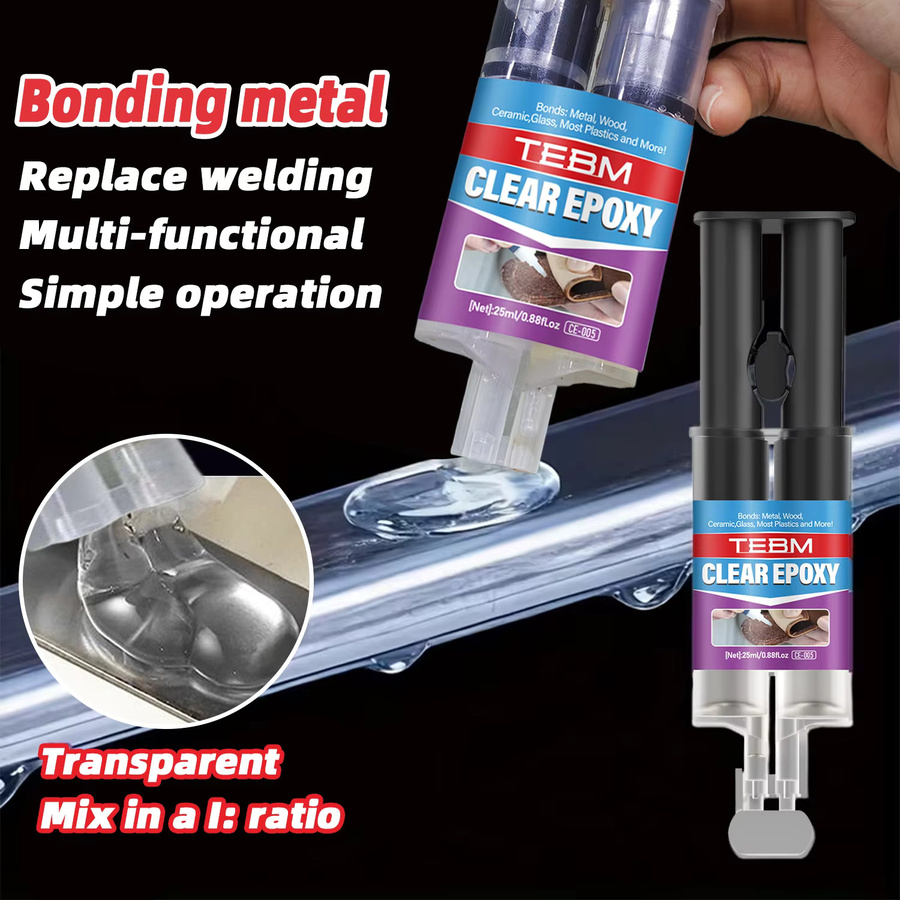 TEBM Transparenter Epoxidharz-AB-Kleber mit 5-Minuten-Härtungszeit für Metall, Kunststoff, Keramik, Glas, Gummi, Holz, Stein und Schmuck - Bild 3