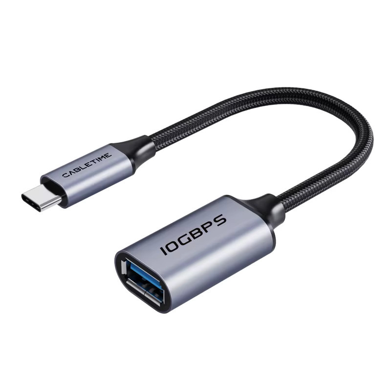 CABLETIME USB auf Typ-C Adapter mit 10Gbps Datenübertragung, USB-C 3.2 zu USB-A OTG Adapter für MacBook, Xiaomi, Huawei und iPhone - Bild 6