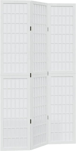 vidaXL 3-teiliger Raumteiler aus Massivholz Paulownia in Weiß, Höhe: 200 cm, Breite: 358,7 cm, Tiefe: 110 cm - Bild 1