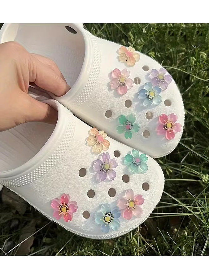 Schuh Charms Set, Kirschblüten, Bunte Blume, Schuhe Zubehör - Bild 4