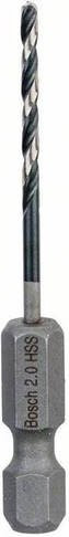 Bosch HSS-G Impact Control Spiralbohrer mit 1/4 Zoll 6-kant Schaft in Silber, Durchmesser: 2,0 mm, Spirallänge: 24 mm, Gesamtlänge: 60 mm - Bild 1