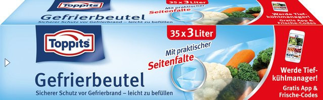 Toppits Gefrierbeutel transparent, 35 Stück, 3 Liter - Bild 1
