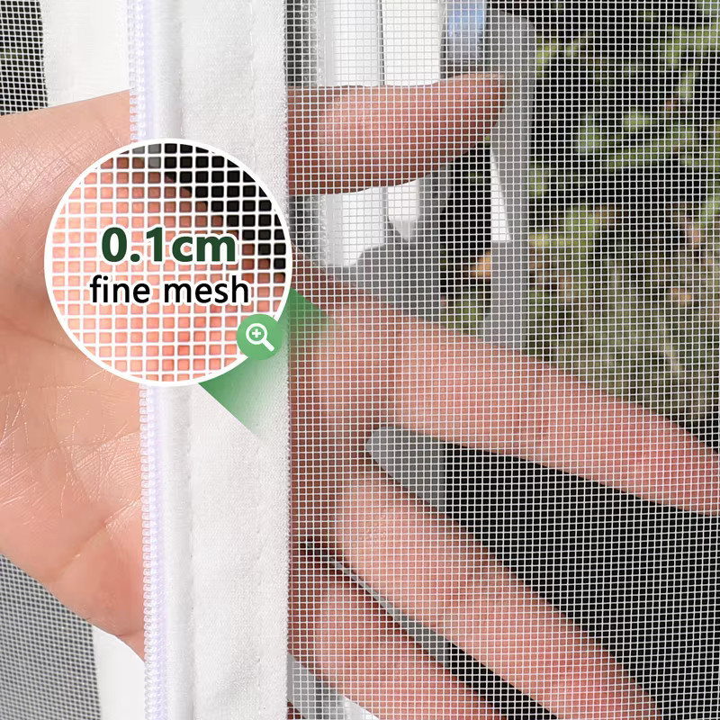 TranquilTouch Insektenschutz-Set Weiß: Selbstklebendes Reißverschluss-Fensternetz aus atmungsaktivem PP Nano-Material - Bild 3
