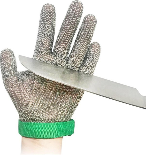 Fair Deal Direct Schnittfester Edelstahl-Ring-Mesh-Handschuh aus Kettenhemd in Silber, Größe M - Bild 1