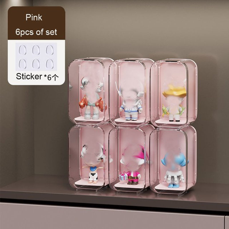 Staubdichte Acryl Aufbewahrungsbox aus Kunststoff in Transparent und Weiß für Blind Boxen und Figuren als Vitrine zur Organisation - Bild 1