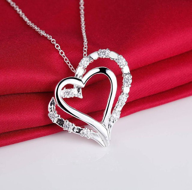 SAY Halskette 925 Silber, Herz-Anhänger, Zirkonia, Damen - Bild 1