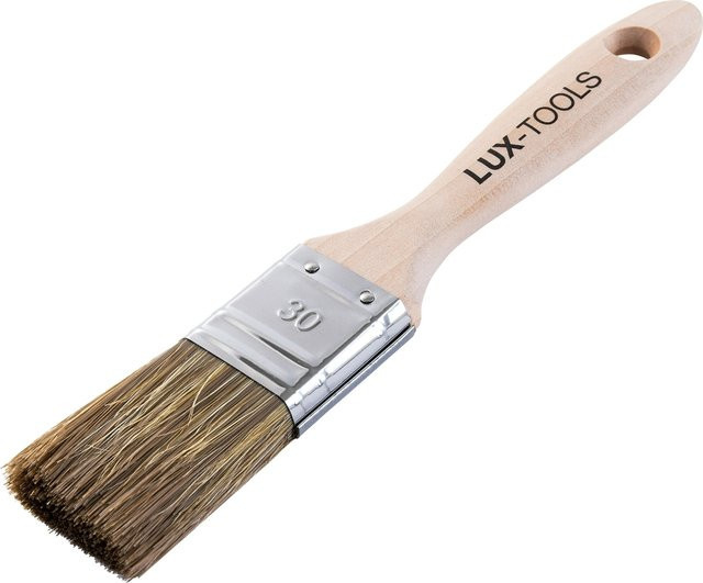 LUX-TOOLS PRO Flachpinsel Lasur mit Synthetikborsten und Holzgriff, Breite: 30 mm - Bild 1