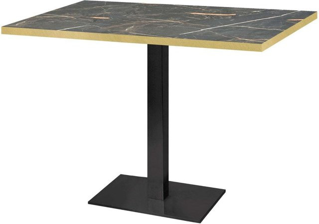 RestooTab Tisch Milan rechteckig mit steingrauer Platte und schwarzem Gestell, B/T/H: 120 x 70 x 75 cm - Bild 1