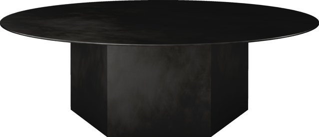 Gubi Epic Couchtisch aus Travertinstein in Schwarz, rund und matt - Bild 1