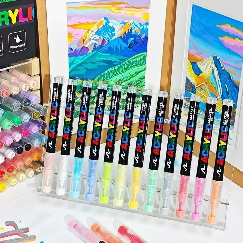 GUANGNA Acryl-Marker Set mit Pinselspitze in Multicolour für Felsmalerei, Keramik und Kunstbedarf - Bild 5