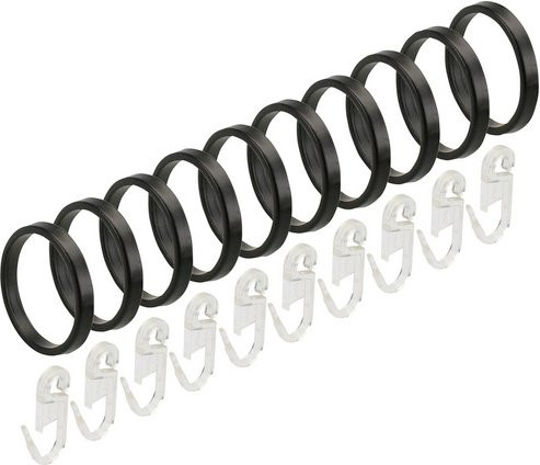 LIEDECO Gardinenring aus Metall in Schwarz, Durchmesser: 20 mm, Höhe: 28 mm - Bild 1