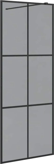 vidaXL Walk-In Duschwand aus gehärtetem Glas in Schwarz, B: 80 cm, H: 195 cm - Bild 1