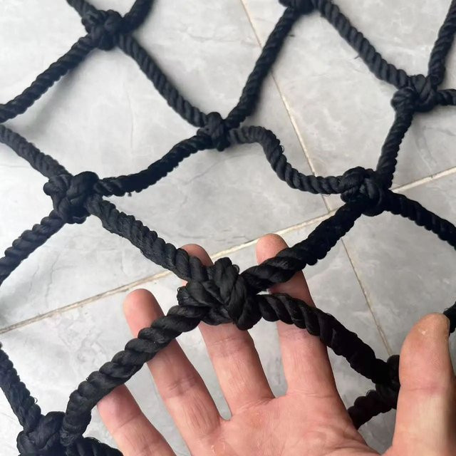 Kindersicherheitsnetz aus schwarzem Nylon-Seil mit 8 mm Seildurchmesser für Garten, Balkon, Fenster, Treppen und Pool zum Schutz von Kindern, Katzen und Hunden - Bild 1