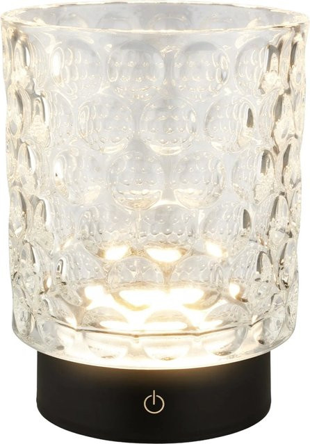 Brilo Akku-LED-Tischleuchte Sunora aus Glas, dimmbar mit Touch-Funktion, Farbe Klar/Transparent - Bild 1