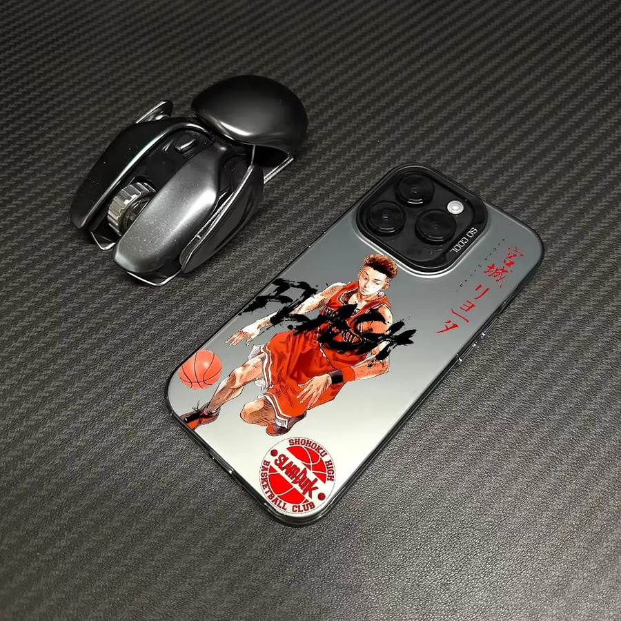 Stoßfeste iPhone Handyhülle Slam Dunk Anime Design in Mehrfarbig Aurora Laser Optik für Apple iPhone 16 15 14 13 12 11 Pro Max Plus - Bild 2