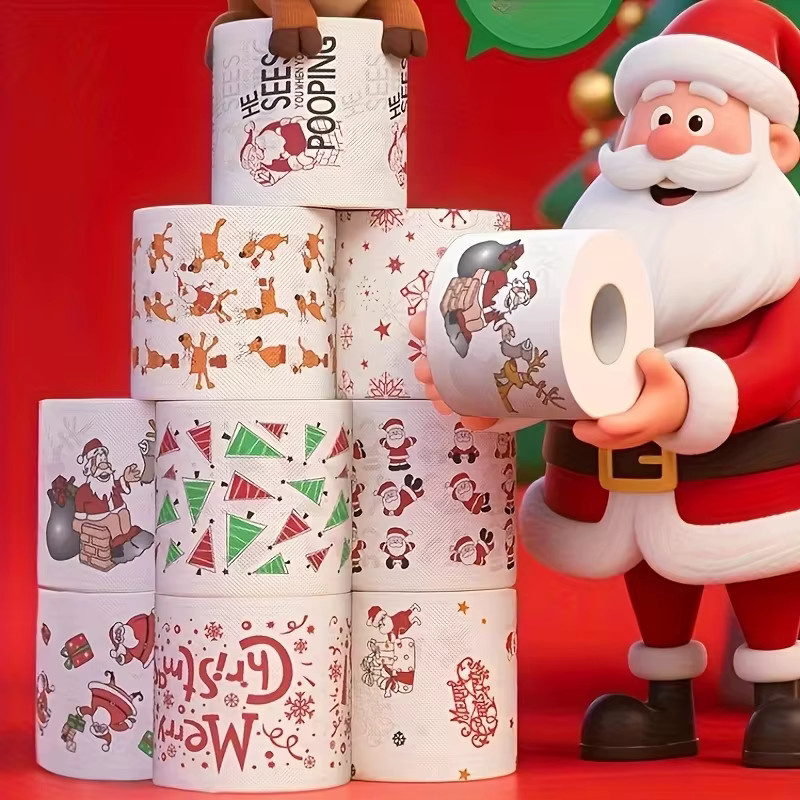 Dekoratives Toilettenpapier mit Weihnachtsmann-Muster in Mehrfarbig - Bild 2