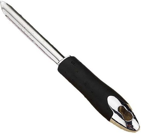 Chili und Zucchini Entkerner aus Edelstahl mit gezackter Klinge in Weiß von Big Tree Home Furnishings - Bild 1