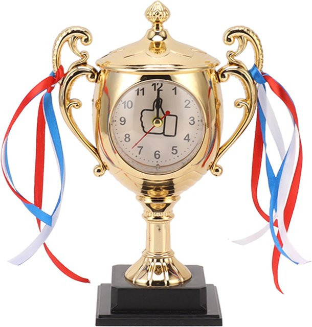CosyHome Retro Tischwecker in Goldgelb als dekoratives Trophäenmodell für Wohnzimmer und Schlafzimmer - Bild 1