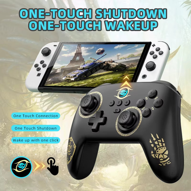 VILCORN S11 Multi-Plattform Kabelloser Spiele-Controller in Schwarz für Nintendo Switch und PC mit Dualer Vibration und Sechs-Achsen-Bewegungserkennung - Bild 3