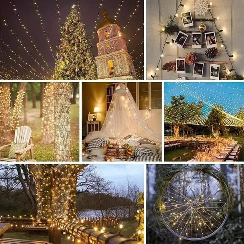 Super-Cheese Solar LED Lichterkette Outdoor mit 8 Modi, Warmweiß, Wasserdichte Garten-Lichterkette für Weihnachten und Party - Bild 5