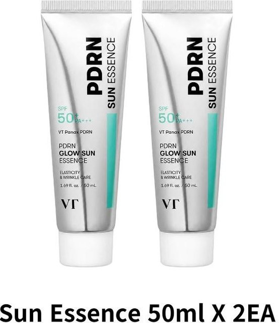 VT COSMETICS PDRN Glow Sonnen-Essenz, 2 x 50 ml, LSF 50+ - Bild 1