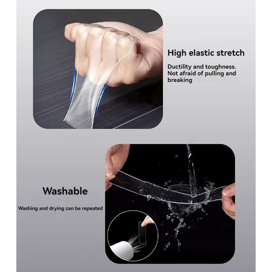Haile Nano-Klebeband transparent, wasserfest und selbstklebend, doppelseitig, 30,0 cm - Bild 3