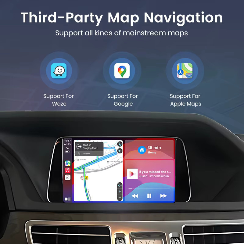 Junsun Wireless CarPlay und Android Auto Decoder Box für Mercedes Benz S Klasse W221 NTG 3,0/3,5 (2006-2012) mit Navigation und Rückfahrkamera Unterstützung - Bild 5