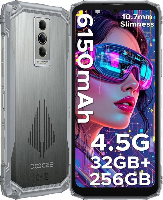 DOOGEE Blade10 PRO Smartphone Silber mit 256 GB Speicher, 6,56 Zoll Display und Android 15 - Bild 1