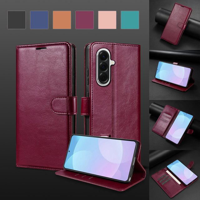 JGG Leder-Brieftasche mit Magnetverschluss und Kartensteckplatz für Samsung Galaxy A07 A14 A15 A16 A17 A26 A35 A36 A53 A54 A55 A56 in Blau - Bild 1