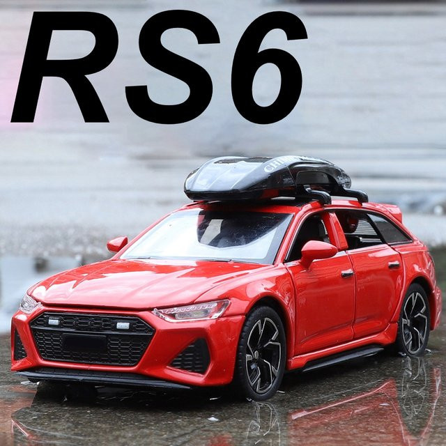 caipo RS6 A8 Auto Modell, 1:32, Metall, mit Licht und Sound, Rot - Bild 1