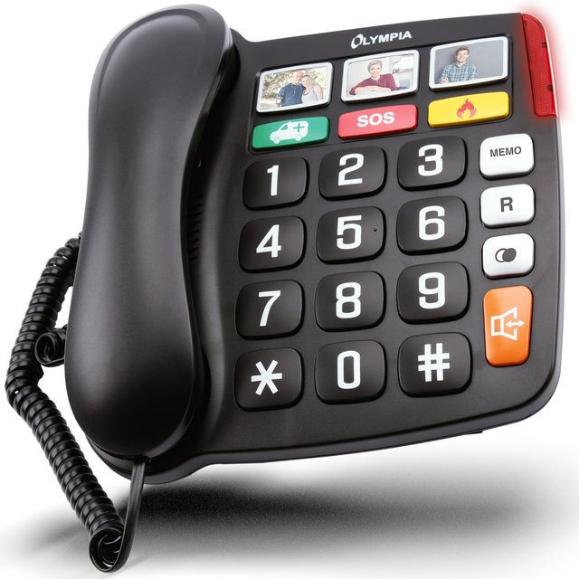 Olympia 4500 Großtastentelefon in Schwarz mit extragroßen Wahltasten und Hands-free-Funktion, hörgerätekompatibel - Bild 2