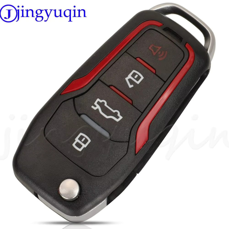 Jingyuqin 4D63 Modifizierter Fernbedienung Schlüssel für Ford Escape Focus C-Max Transit F250 F350 F450 F550 in Rot und Schwarz - Bild 2