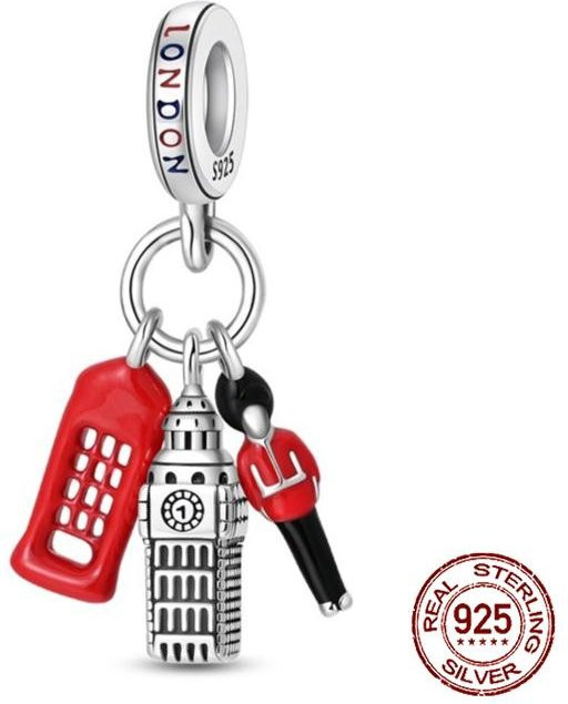 YIRAN Anhänger Kupfer, Rote Telefonzelle Soldat, Damen, Weiß - Bild 1