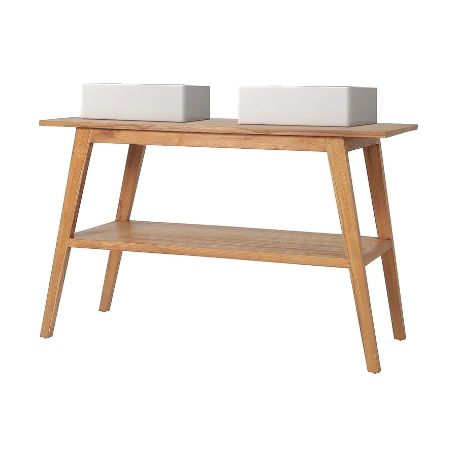 Doppelwaschtisch Bobotsari von Vente-unique aus Teakholz in Naturfarben Hell, Breite: 120 cm, Höhe: 76 cm - Bild 1