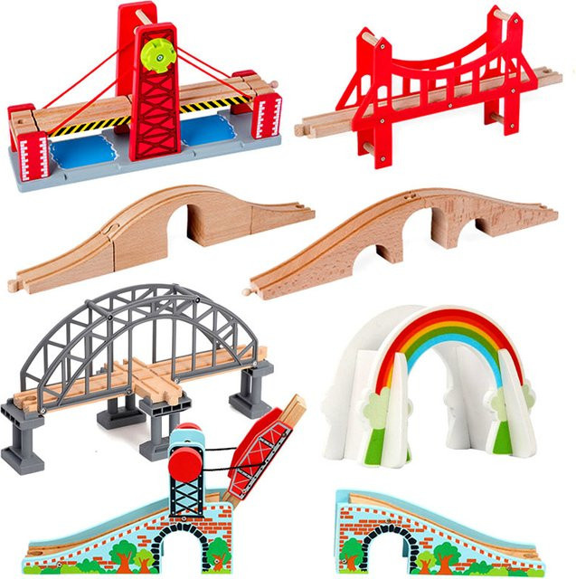YunDuo BaBy Holzeisenbahn-Schienen, Brücken- und Schienenzubehör, Bunt / Mehrfarbig - Bild 1