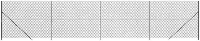 vidaXL Maschendrahtzaun mit Bodenflansch in Anthrazit, PVC-beschichteter Stahlzaun, Höhe: 140 cm, Länge: 10 m - Bild 1
