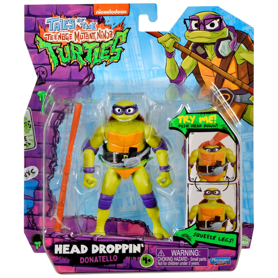 PlayMates TMNT Leonardo, Raphael, Michelangelo, Donatello, Actionfiguren, mit abnehmbarem Kopf - Bild 4