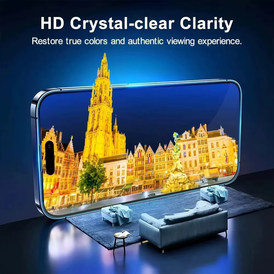 3er-Set vollflächiger Displayschutz aus gehärtetem Glas für Apple iPhone 17 16 15 14 13 12 11 Pro Max Plus XR XS in Transparent - Bild 6