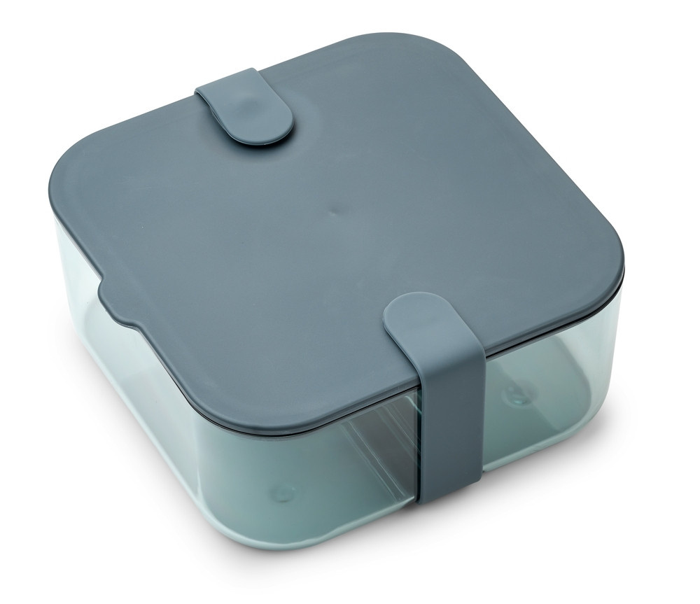 Liewood Carin Lunchbox Whale in Blue / Sea Blue mit Trennstegen - Bild 1