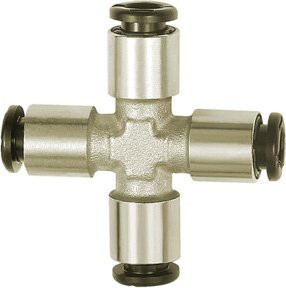 Riegler X-Steckverbindung click-clock für Schlauch-Außendurchmesser 4 mm aus vernickeltem Messing in Silber - Bild 1