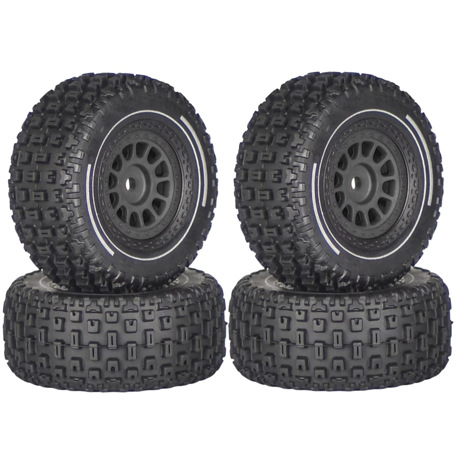 Arrma Mini MOJAVE GROM RC Car Upgrade, 4-teiliges Set, Gummireifen, 65 mm, 12 mm Sechskant-Radreifen - Bild 2