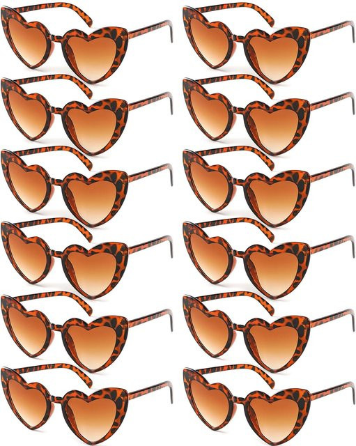 Yiran Health & Beauty Herzförmige Sonnenbrillen, Damen, Vollrand, Kunststoff, Multicolor - Bild 1