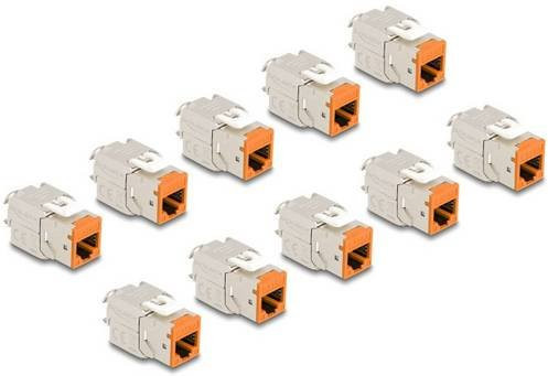 Delock 88117 RJ45-Einbaumodul Keystone CAT 6a Ethernet LAN Modul in Weiß - Bild 1