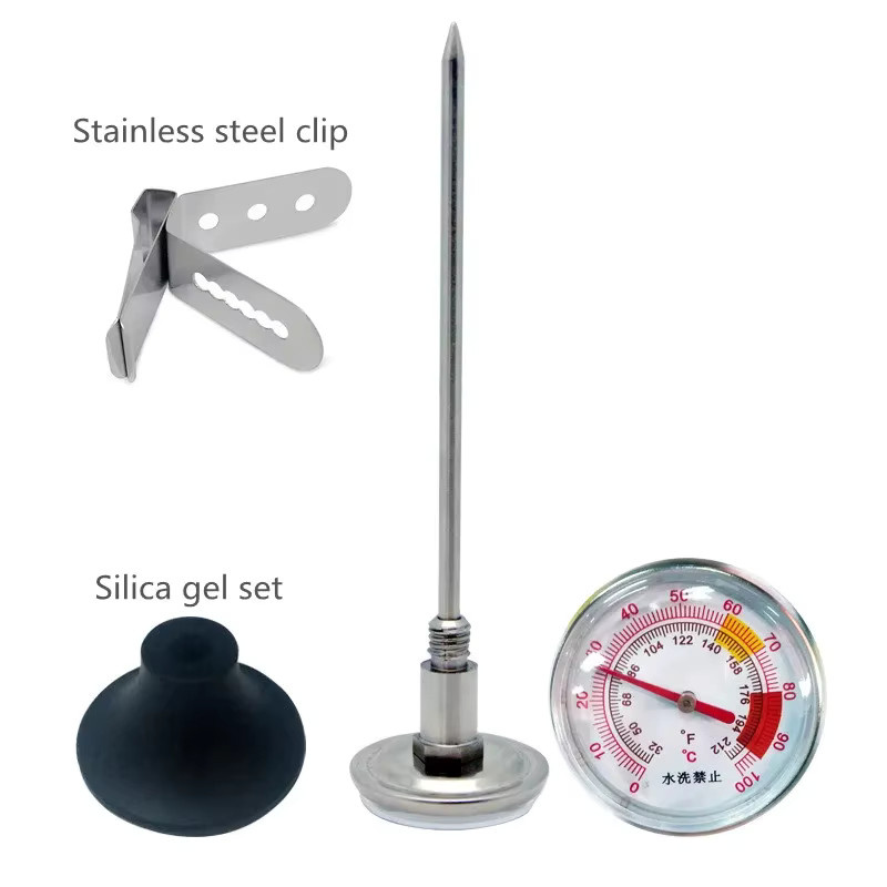 YRP Milchkännchen-Thermometer aus Edelstahl in Silber für Kaffee und Milch - Bild 2