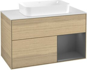 V&B Waschtischunterschrank Finion Wandbeleuchtung in Anthrazit, Breite: 100 cm, Tiefe: 60,3 cm - Bild 1